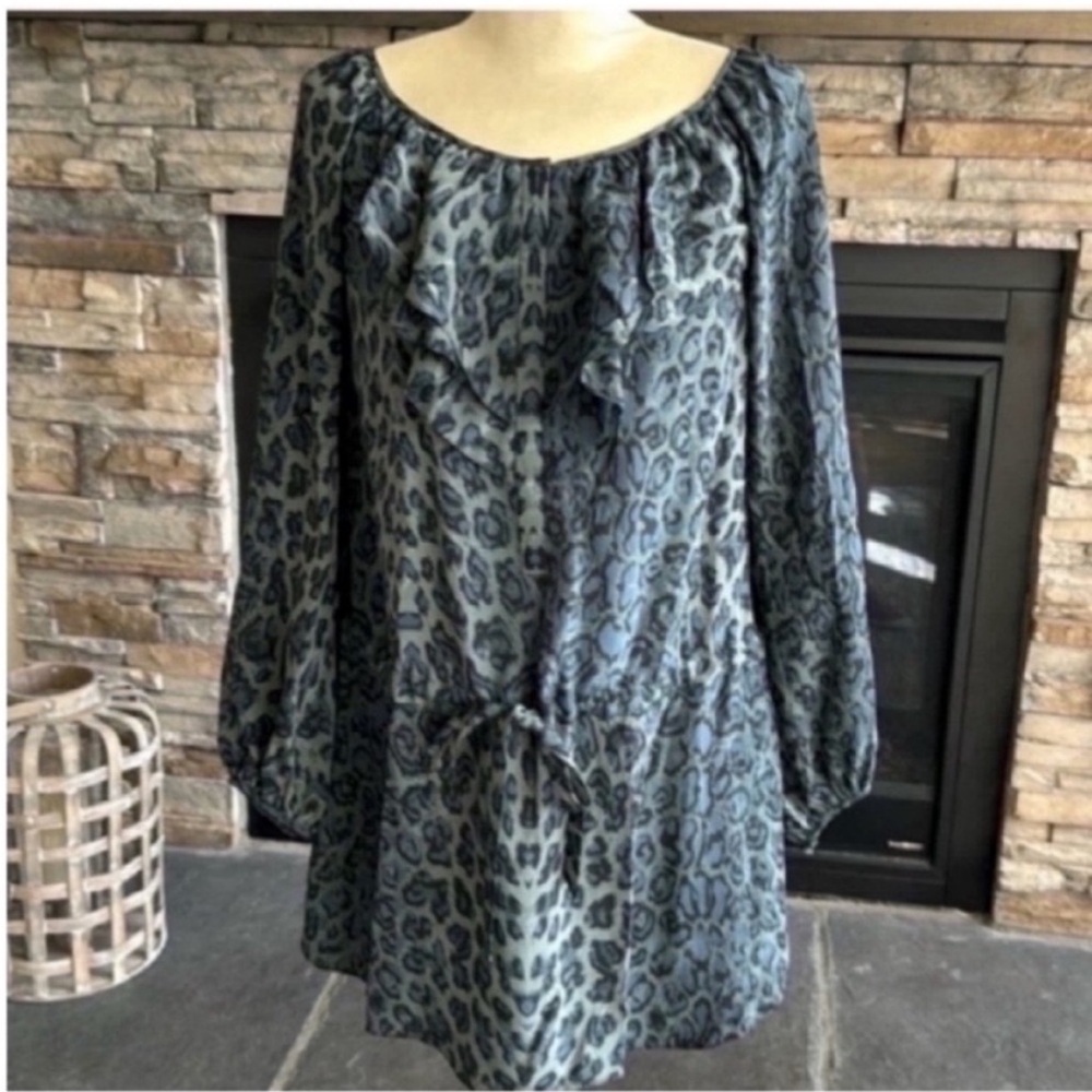 Rebecca Taylor Green Leopard Dress - Picture 2 of 11
